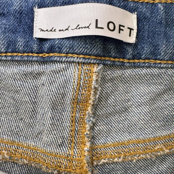 Ann Taylor LOFT The Roll Short Mid Rise Womens 28/6 Blue Denim Medium Wash - Picture 3 of 4